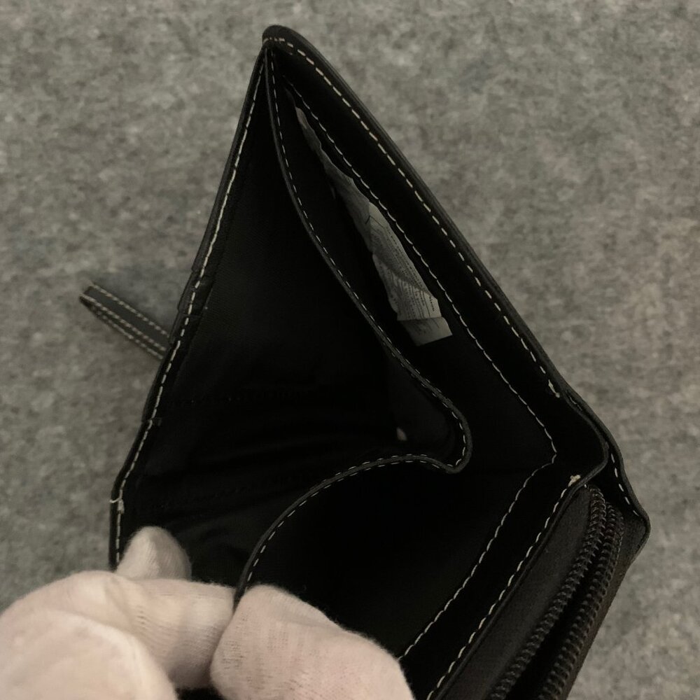 Danier Black Bifold Zip Closure and Side Snap On Closure Wristlet Wallet - Picture 8 of 8